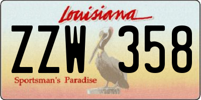 LA license plate ZZW358