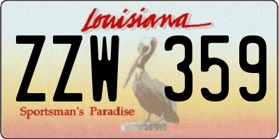 LA license plate ZZW359
