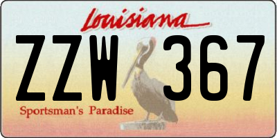 LA license plate ZZW367