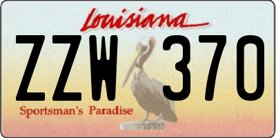 LA license plate ZZW370