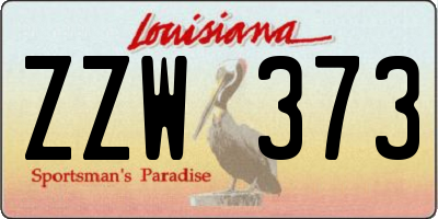 LA license plate ZZW373