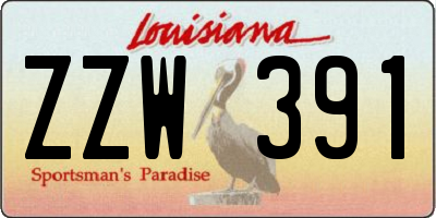 LA license plate ZZW391