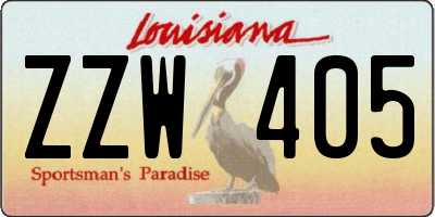 LA license plate ZZW405