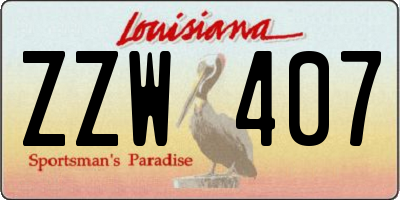 LA license plate ZZW407