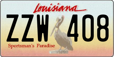 LA license plate ZZW408