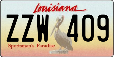 LA license plate ZZW409