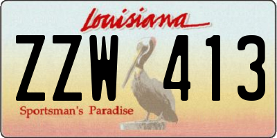 LA license plate ZZW413