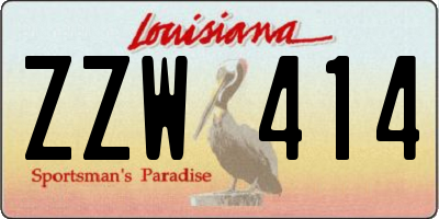 LA license plate ZZW414
