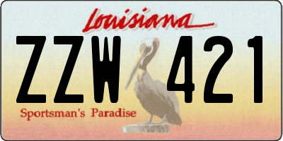 LA license plate ZZW421