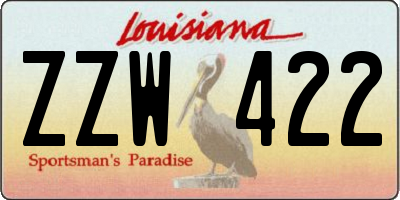 LA license plate ZZW422