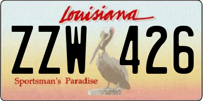 LA license plate ZZW426