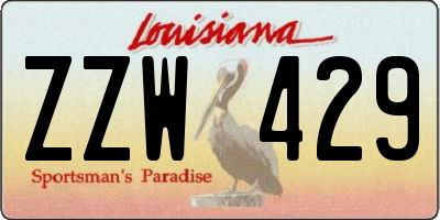 LA license plate ZZW429