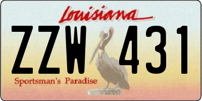 LA license plate ZZW431