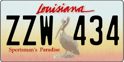 LA license plate ZZW434