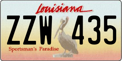 LA license plate ZZW435