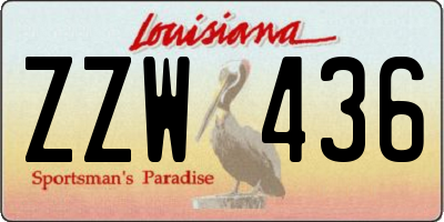LA license plate ZZW436