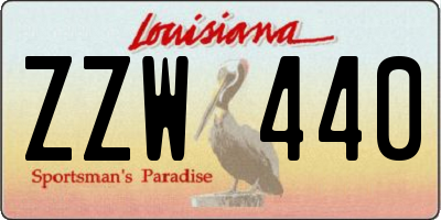 LA license plate ZZW440
