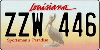 LA license plate ZZW446