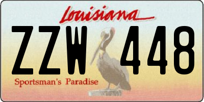 LA license plate ZZW448