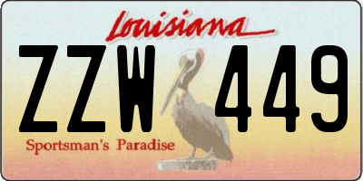 LA license plate ZZW449