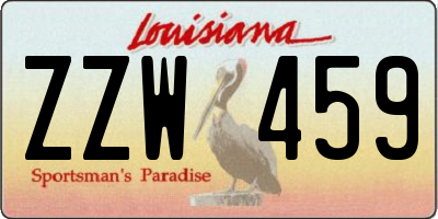 LA license plate ZZW459