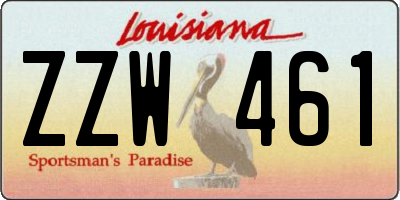 LA license plate ZZW461