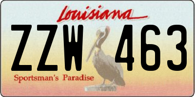 LA license plate ZZW463