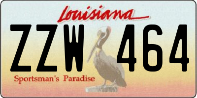 LA license plate ZZW464