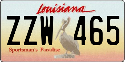 LA license plate ZZW465