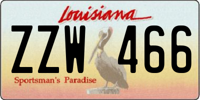 LA license plate ZZW466