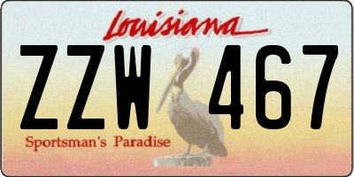 LA license plate ZZW467