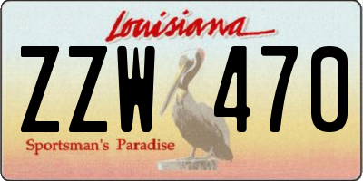 LA license plate ZZW470