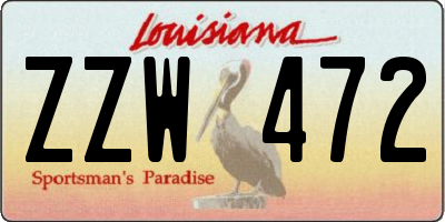 LA license plate ZZW472