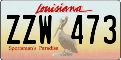 LA license plate ZZW473