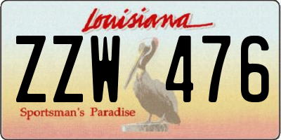 LA license plate ZZW476