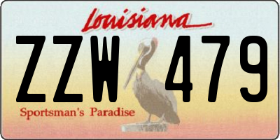 LA license plate ZZW479