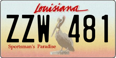 LA license plate ZZW481