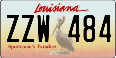 LA license plate ZZW484