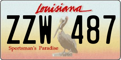 LA license plate ZZW487