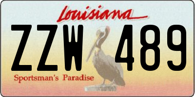 LA license plate ZZW489