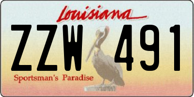 LA license plate ZZW491
