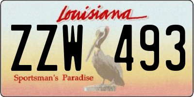 LA license plate ZZW493