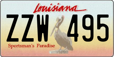 LA license plate ZZW495