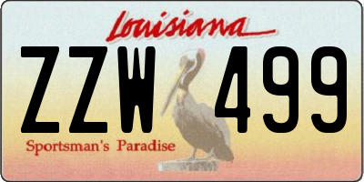 LA license plate ZZW499