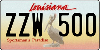 LA license plate ZZW500
