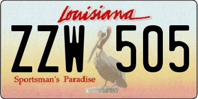 LA license plate ZZW505