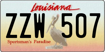 LA license plate ZZW507