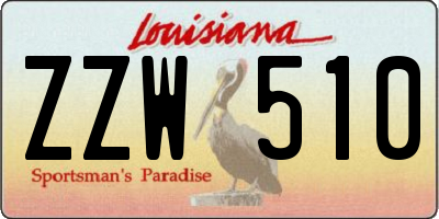 LA license plate ZZW510