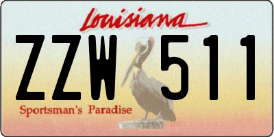 LA license plate ZZW511