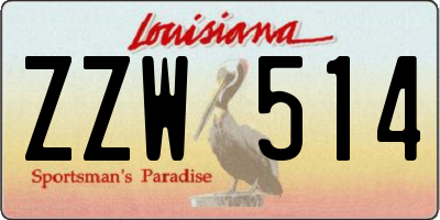 LA license plate ZZW514
